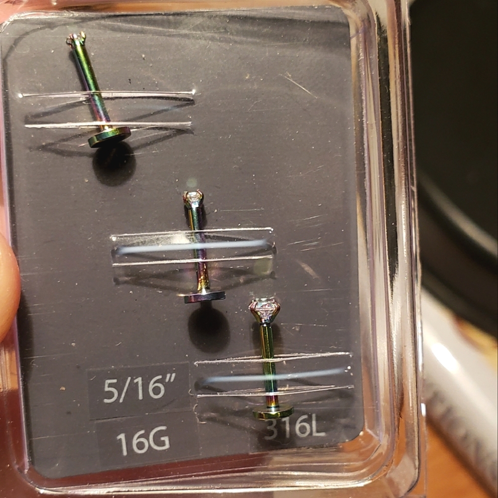 3 Piece Spencers/Hot Topic Professional Grade Labret Studs - Picture 2 of 4